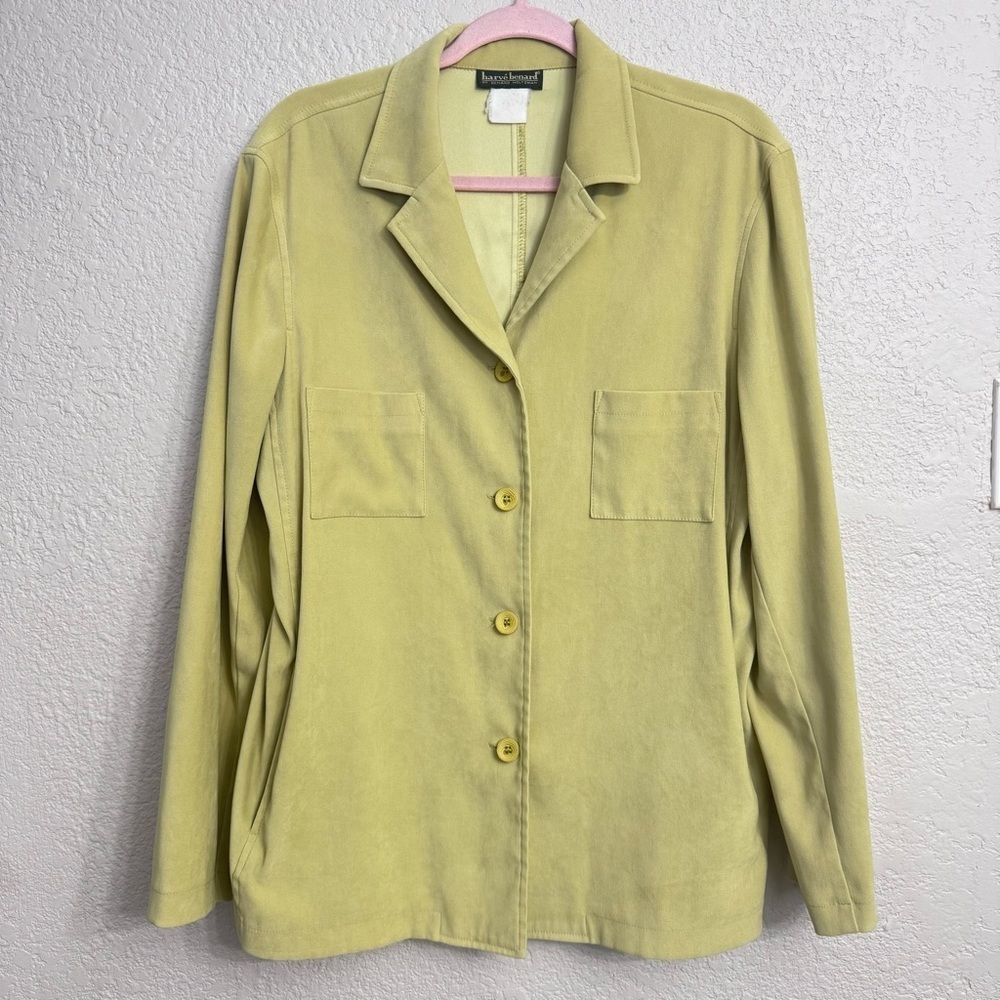 Vintage Harvé Benard Kiwi Chartreuse Blazer Size M/L Button Front Jacket